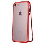 Husa iphone 7 magnetic glass 360 (sticla fata + spate), red, Magnetic Glass