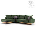 Coltar Dreapta Luxury II Verde Inchis Antracit - Negru 290x235x90 cm, Pako World