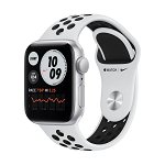 Smartwatch apple watch nike se (v2) gps, 44mm silver aluminium case with pure platinum/black nike sport band mkq73wb/a