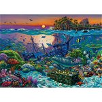 Puzzle panoramic SunsOut - Wil Cormier: Coral Reef Island, 1.000 piese (Sunsout-20121), SunsOut