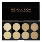 Paleta MAKEUP REVOLUTION Cover and Conceal Ultra Professional cu 8 Corectoare Cremoase - Light, 10g