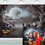 Fundal foto pentru Halloween INRUI, vinil, gri, 150 x 210 cm