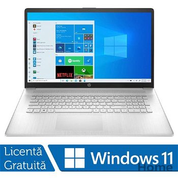 Laptop Nou HP 17-CN1063, Intel Core i5-1155G7 1.00 - 4.50GHz, 12GB DDR4, 512GB SSD, 17.3 Inch Full HD IPS, Windows 11 Home, Natural Silver, HP