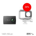 XIAOMI Camera Sport & Outdoor YI 4K Action + Set Husa Waterproof Negru, XIAOMI