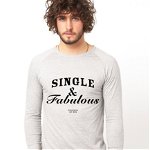 Bluza gri, barbati, Single & Fabulous, THEICONIC