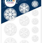 Film index printat, autoadeziv, fulgi zapada dif. marimi, 15 file x 13 modele/set, Stick"n Snowflake, StickN