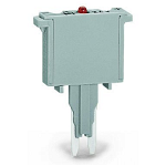 Fuse plug; with soldered miniature fuse; with indicator lamp; LED (red); DC 15 - 30 V; 250 mA FF; 5 mm wide; gray, Wago