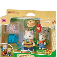 Sylvanian Families Exciting Discovery Set Latte Cat Brother & Baby 5763, Epoch Toys