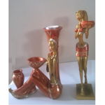 Set 2 statuete aurii suport lumanare la doar 52 RON in loc de 99 RON, Teo Concept