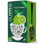 Ceai verde cu lamaie si ghimbir Bio Fair Trade (20 x 2 g) 40 g Clipper