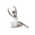 Figurina balerina, DecoDepot, sezut, 9x6x9 cm, plastic, Argintiu