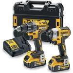 Set Masina de gaurit si insurubat (bormasina) pe acumulator DeWalt DCD791 + Masina de gaurit si insurubat (bormasina) pe acumulator cu impact DeWalt DCF887+ 2 acumulatori 5 Ah + incarcator + cutie transport TSTAK II, DeWALT