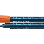 Marker permanent Schneider 130, varf rotund, 1-3 mm, Portocaliu