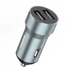 Incarcator Auto metalic Dual USB Foneng C08 2.4A (argintiu), Foneng