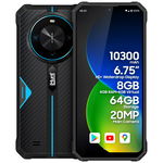 Telefon mobil iHunt Titan P10000 PRO, Procesor MediaTek MT8768 Octa-Core, Ecran IPS 6.75inch, Camera 20 MP, 8 GB RAM, 64 GB ROM, 4G, Android, Dual SIM (Negru/Albastru), iHunt