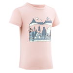 Tricou Drumeție la munte MH100 Roz Fete 2-6 ani, QUECHUA