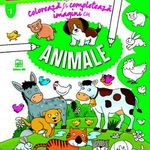 Coloreaza si completeaza imagini cu animale - ***