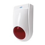 Sirena de exterior wireless PNI SafeHouse HS007LR, cu acumulator si alimentator, pentru sisteme de alarma wireless PNI HS600 si HS650