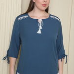 Bluza batal vascoza, pentru dama, albastra, 