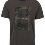 Tricou gri inchis cu print vegetal ONLY & SONS Skylar, ONLY & SONS