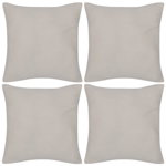 130911 4 Beige Cushion Covers Cotton 50 x 50 cm, vidaXL