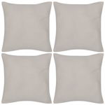 130911 4 Beige Cushion Covers Cotton 50 x 50 cm, vidaXL