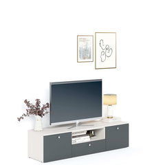 Comoda TV ARONA 150, 2 usi 1 sertar, Alb, Antracit, Tamos