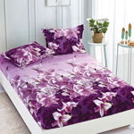 Husa de pat cu elastic cocolino + 2 Fete de Perna - Purple, JOJO HOME