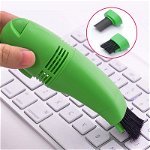 Mini aspirator USB pentru tastatura, cu LED inspectie, Verde, PRC