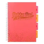 Caiet cu spirala si separatoare Pukka Project Book Blush matematica B5 coral, 200 pagini