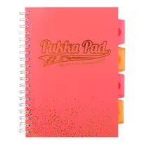 Caiet cu spirala si separatoare Pukka Project Book Blush matematica B5 coral, 200 pagini