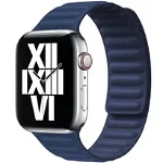 Curea iUni compatibila cu Apple Watch 1/2/3/4/5/6/7, 38mm, Leather Link, Midnight Blue, iUni