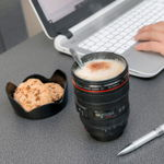 Pahar multifuncțional de voiaj InnovaGoods Lens, 400 ml, negru