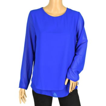 Bluza albastra cu nasture la spate pentru dama - cod 30180, 