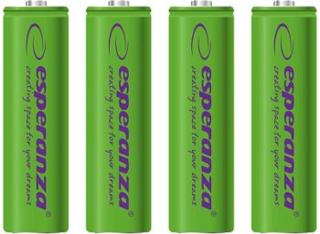 Baterii reincarcabile Ni-MH AA 2000MAH x4, Esperanza EZA104G, Esperanza