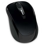 Mouse Microsoft Mobile 3500, Wireless 2.4 Ghz, 3 Butoane, Scroll, Senzor BlueTrack, USB, baterie inclusa Negru
