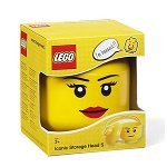 Cutie depozitare LEGO STORAGE Minifigurina fata 40311725, marime S, galben