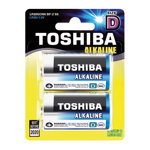 Set 2 baterii alcaline Toshiba, R20 D, Toshiba