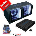 Pachet bass auto subwoofer Crunch Bandpass GTS-800  800W RMS + Amplificator Crunch GPX 2200.1D  mono + set cabluri RCA 21mm