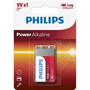 BATERIE POWER ALKALINE 9V 1buc BLISTER, Philips