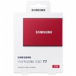 SSD extern Samsung T7 portabil 2TB USB 3.2 Metallic Red