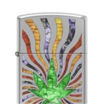 Bricheta Zippo 0194 Marijuana Leaf Fusion Design, Zippo