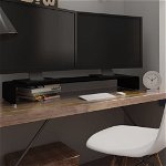 vidaXL Стойка за телевизор/монитор, стъкло, черна, 120x30x13 см, vidaXL