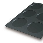 Forma pentru 6 discuri, silicon de culoare neagra, diametru forma 160mm, din silicon, Silikomart