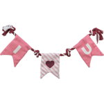 TRIXIE Valentine's, jucărie sfoară câini, activități fizice, textil TRIXIE Valentine's, jucărie sfoară câini M-XL, activități fizice, textil, roz și alb, 50cm, TRIXIE