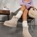 Cizme tip UGG, imblanite, maro, dama, Shein