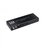 Switch Splitter HDMI 2.0 HDCP 1.4 4K 60Hz 6Gbps cu 4 intrari si 2 iesiri, ARC, extractor audio R/L, 3.5mm jack, SPDIF, coaxial