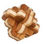 Joc logic IQ din lemn bambus 3D Round Knot, Fridolin, 8-9 ani +, Fridolin