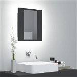 vidaXL Dulap de baie cu oglindă & LED, gri, 40x12x45 cm