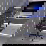 Gossi scaun de gaming masaj/suport picioare negru/camuflaj piele eco, Gossi